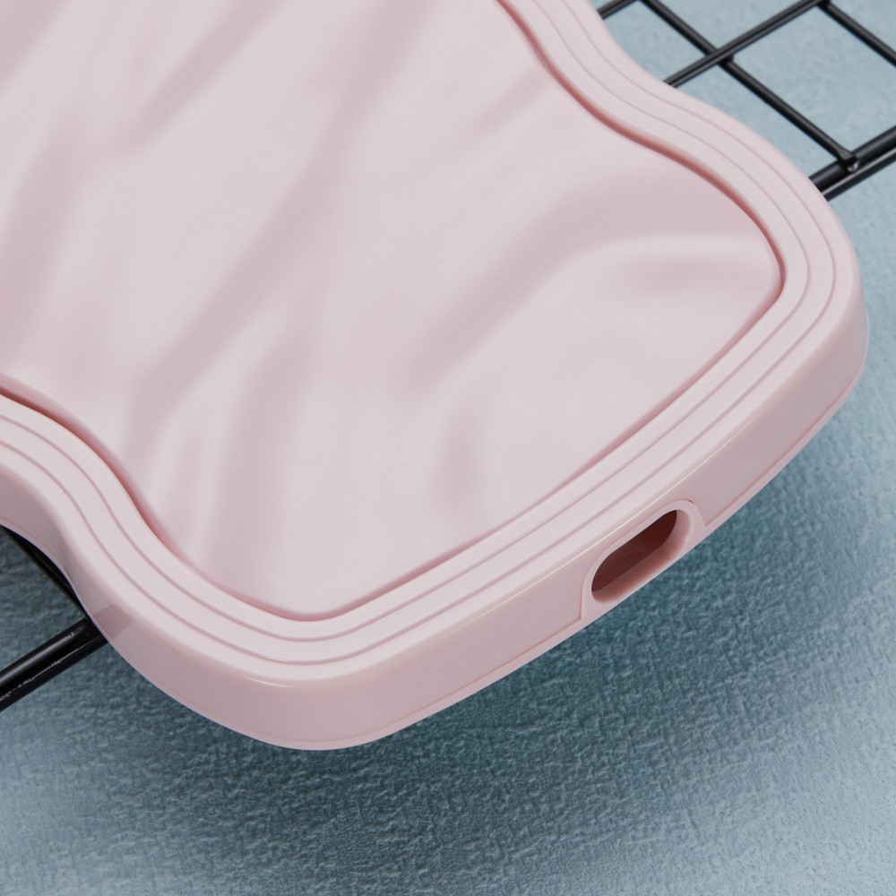  iPhone 15 Pro Max Mobilskal Wavy Textur Rosa