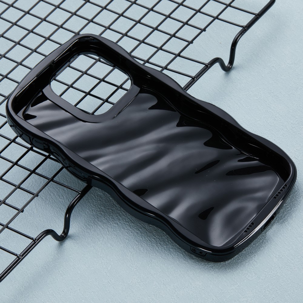  iPhone 15 Pro Mobilskal Wavy Textur Svart