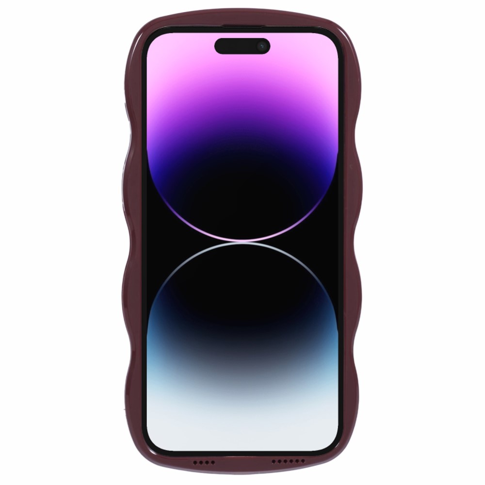  iPhone 14 Pro Max Mobilskal Wavy Textur Vinröd