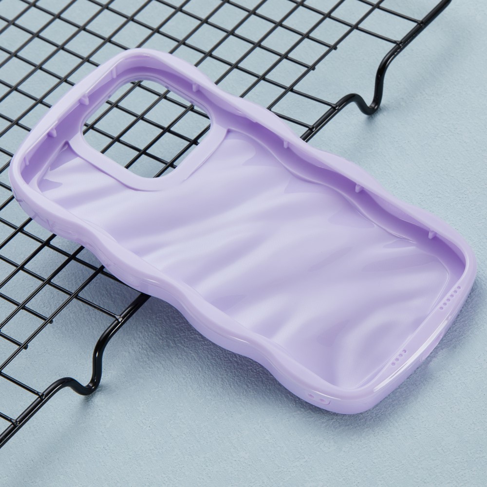  iPhone 14 Pro Max Mobilskal Wavy Textur Lila