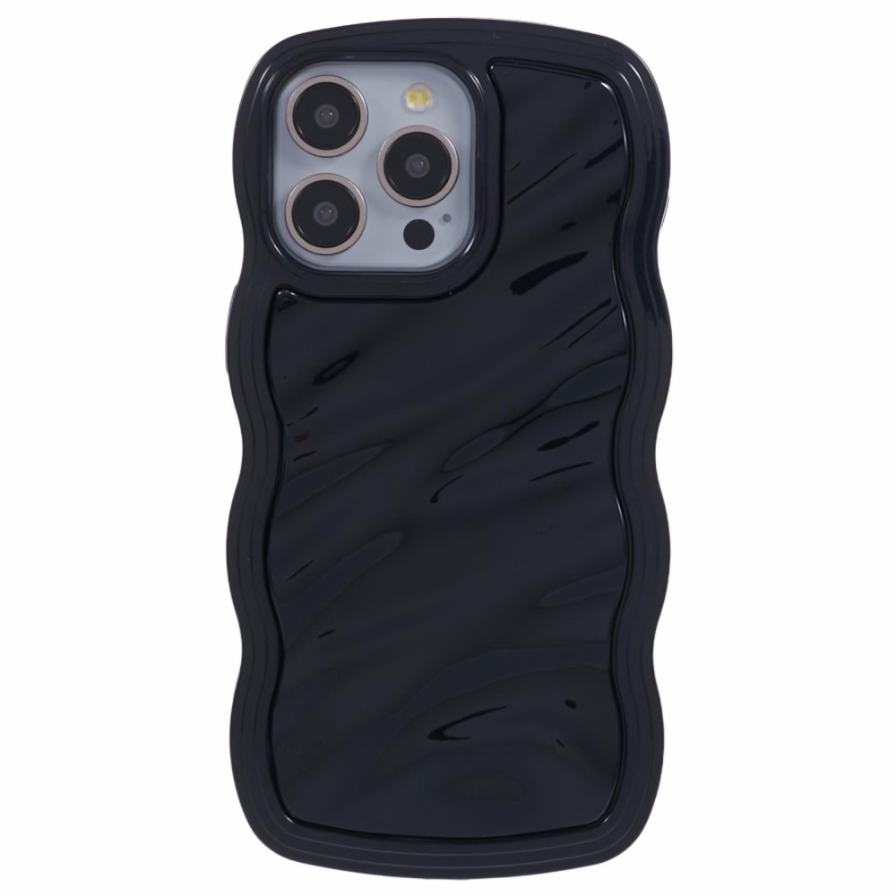  iPhone 14 Pro Max Mobilskal Wavy Textur Svart