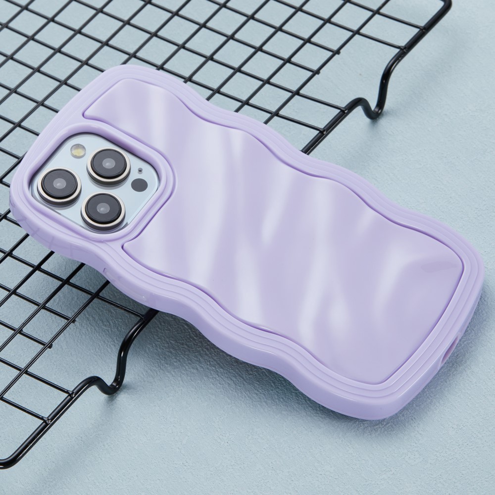  iPhone 14 Pro Mobilskal Wavy Textur Lila