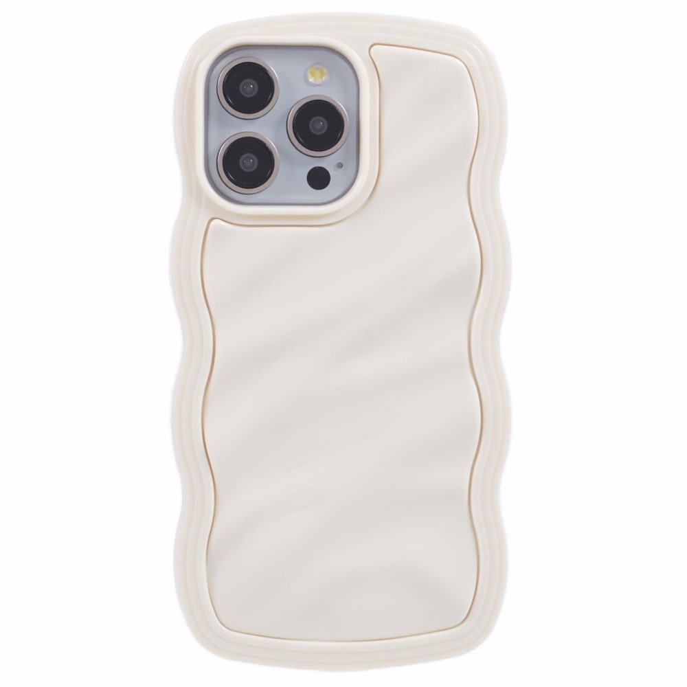  iPhone 14 Pro Mobilskal Wavy Textur Beige