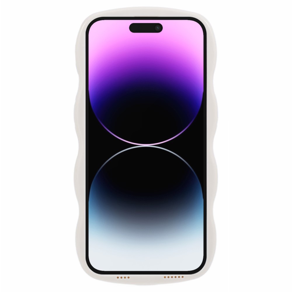  iPhone 14 Pro Mobilskal Wavy Textur Beige