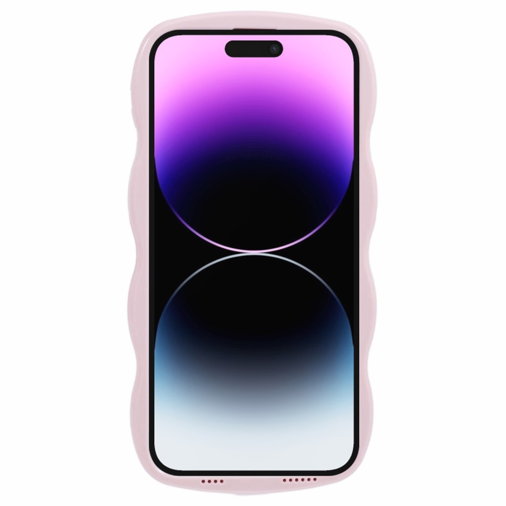  iPhone 14 Pro Mobilskal Wavy Textur Rosa