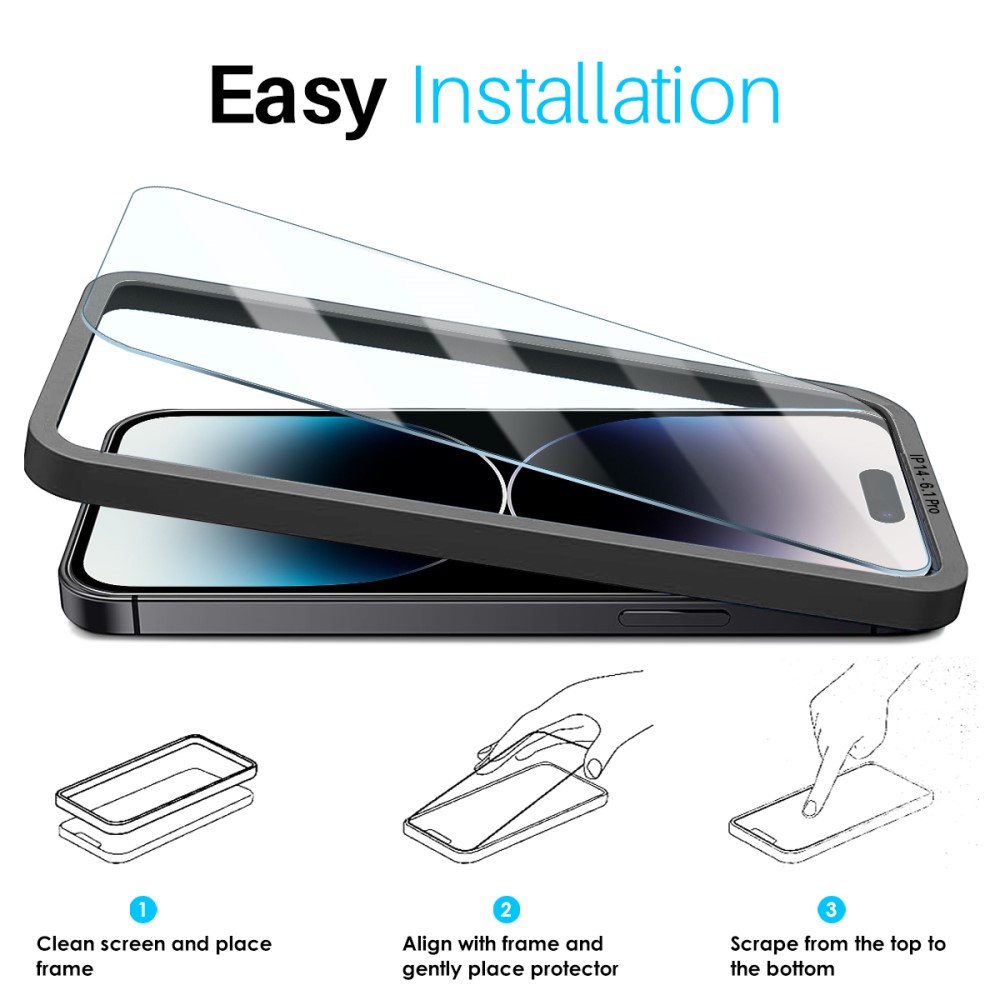 NORTHJO NORTHJO iPhone 14 Pro Skärmskydd 2-PACK Härdat Glas