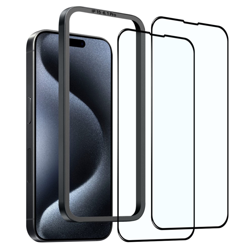 NORTHJO NORTHJO iPhone 15 Pro Skärmskydd Heltäckande Härdat Glas