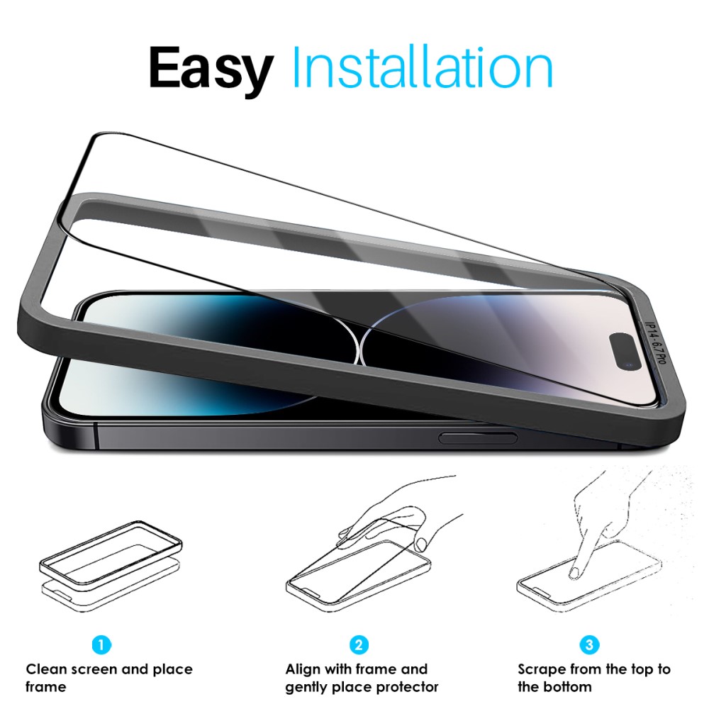 NORTHJO NORTHJO iPhone 14 Pro Max Skärmskydd Heltäckande Härdat Glas