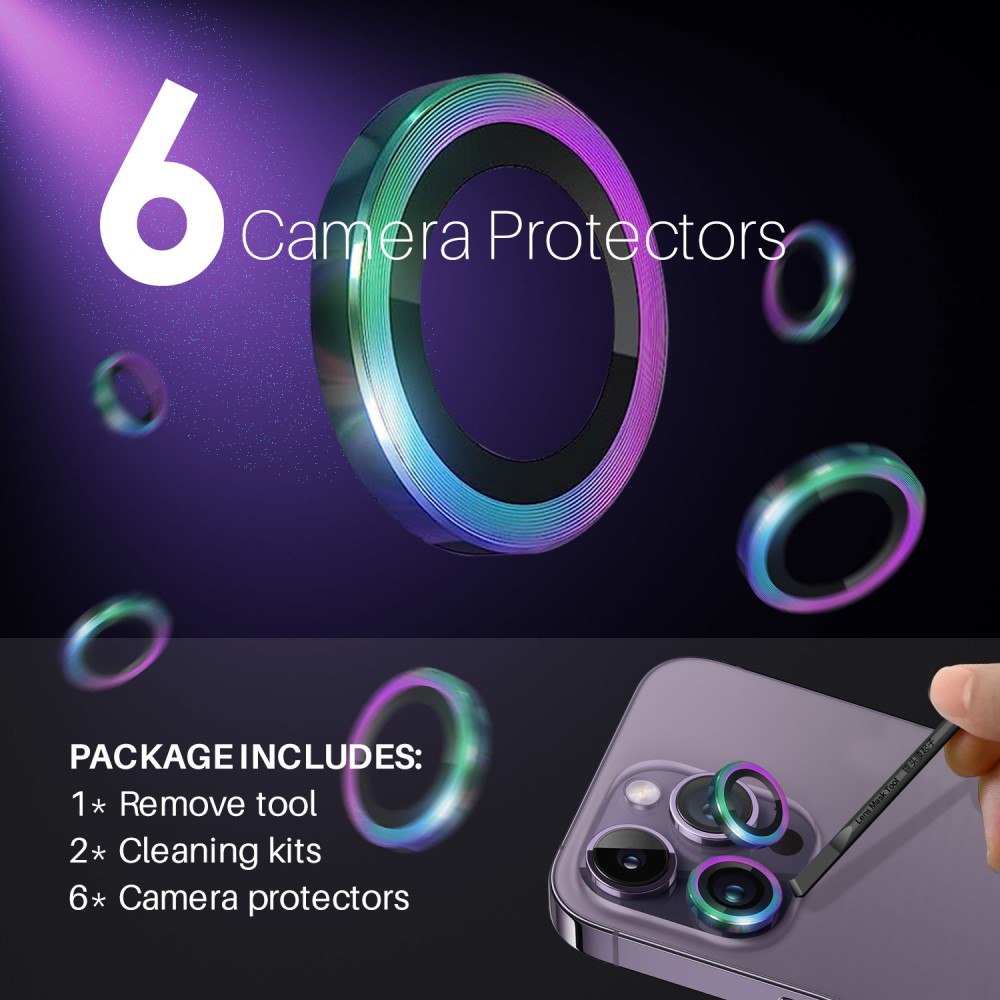 NORTHJO NORTHJO iPhone 14 Pro/Pro Max/15 Pro/Pro Max Linsskydd 2-PACK Fade