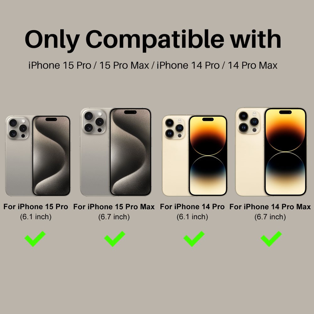 NORTHJO NORTHJO iPhone 14 Pro/Pro Max/15 Pro/Pro Max Linsskydd 2-PACK Champagne