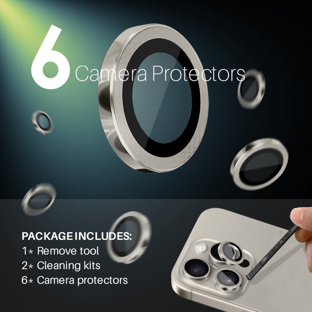 NORTHJO NORTHJO iPhone 14 Pro/Pro Max/15 Pro/Pro Max Linsskydd 2-PACK Champagne
