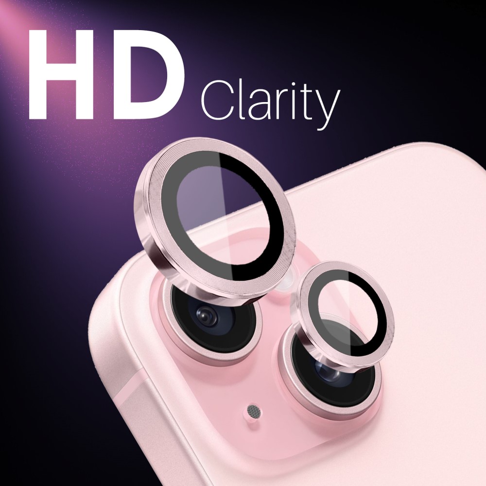 NORTHJO NORTHJO iPhone 15/15 Plus/14/14 Plus Linsskydd 3-PACK Rosa
