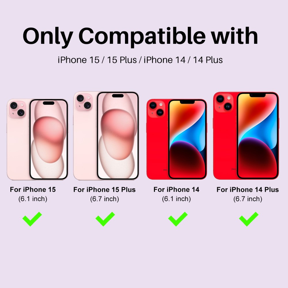 NORTHJO NORTHJO iPhone 15/15 Plus/14/14 Plus Linsskydd 3-PACK Röd
