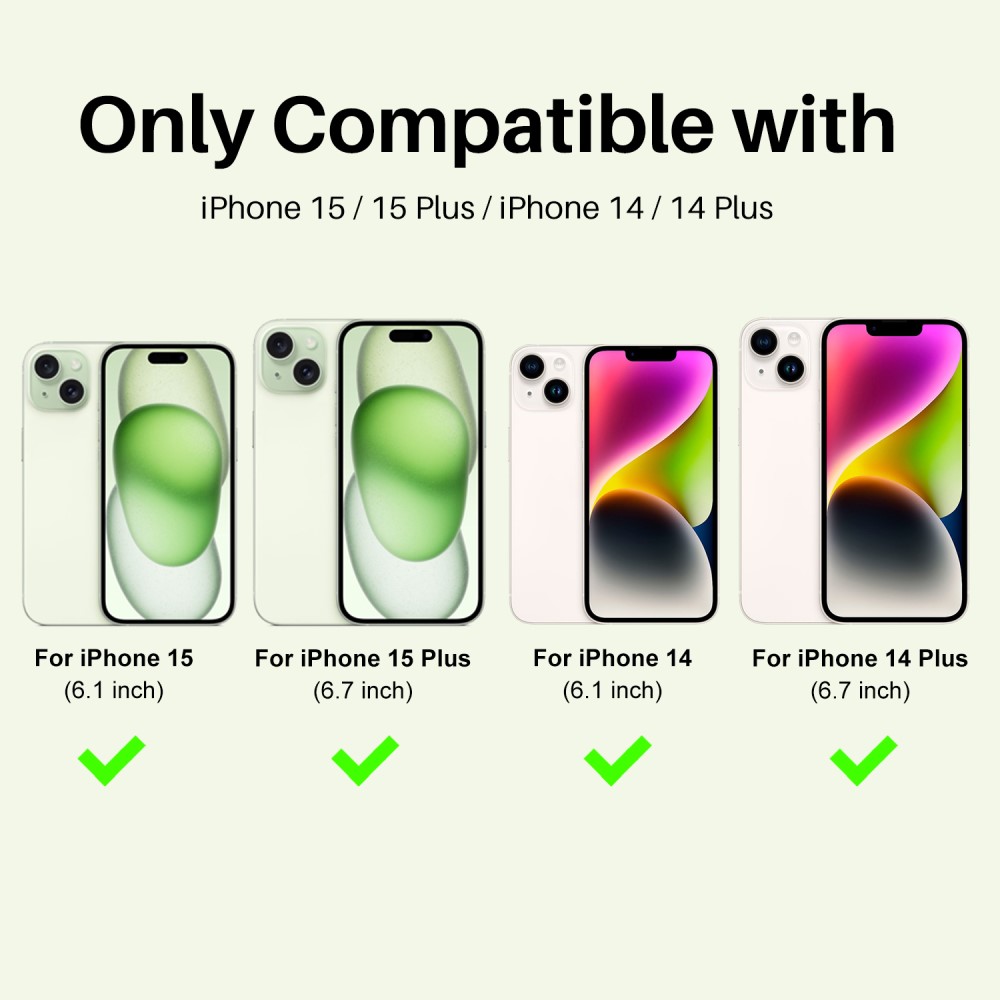NORTHJO NORTHJO iPhone 15/15 Plus/14/14 Plus Linsskydd Strass 3-PACK Grön