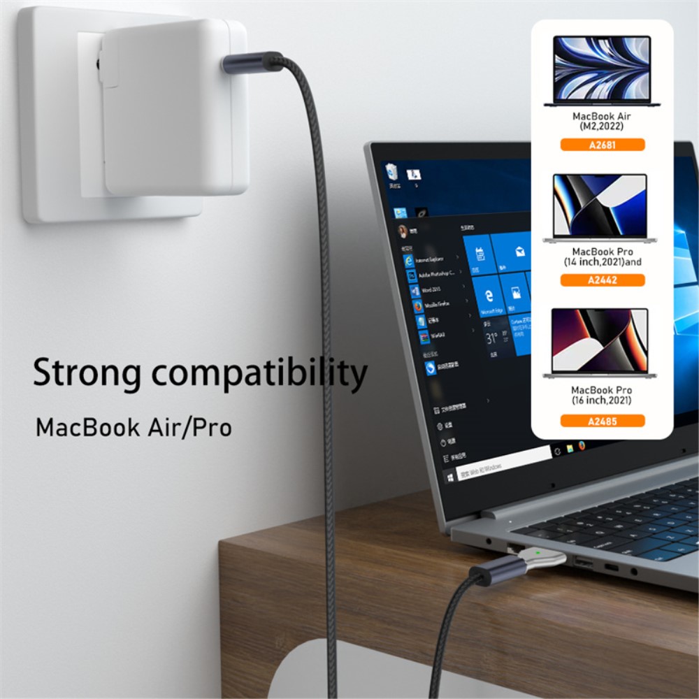  140W MacBook Adapter MagSafe 3 till USB-C Snabbladdning
