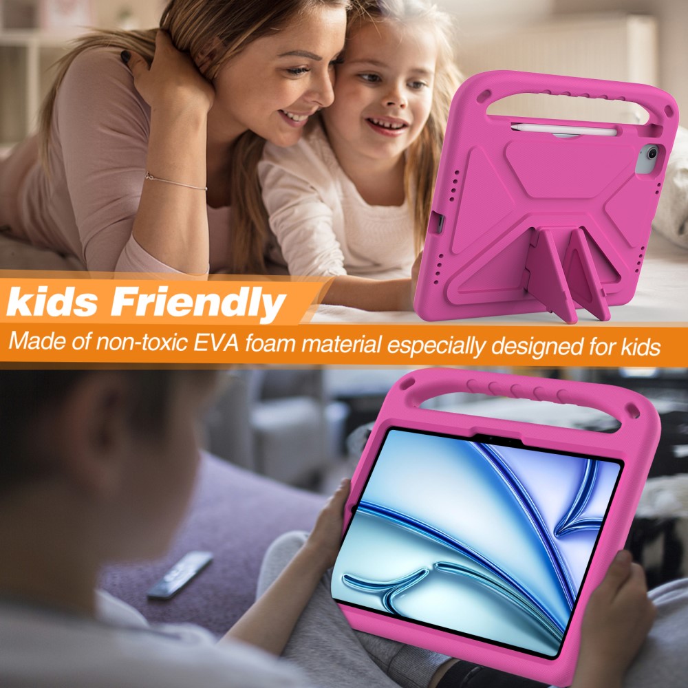  iPad Pro 11 2025/2024/Air 11 2026-2024 Skal EVA Kickstand Rosa