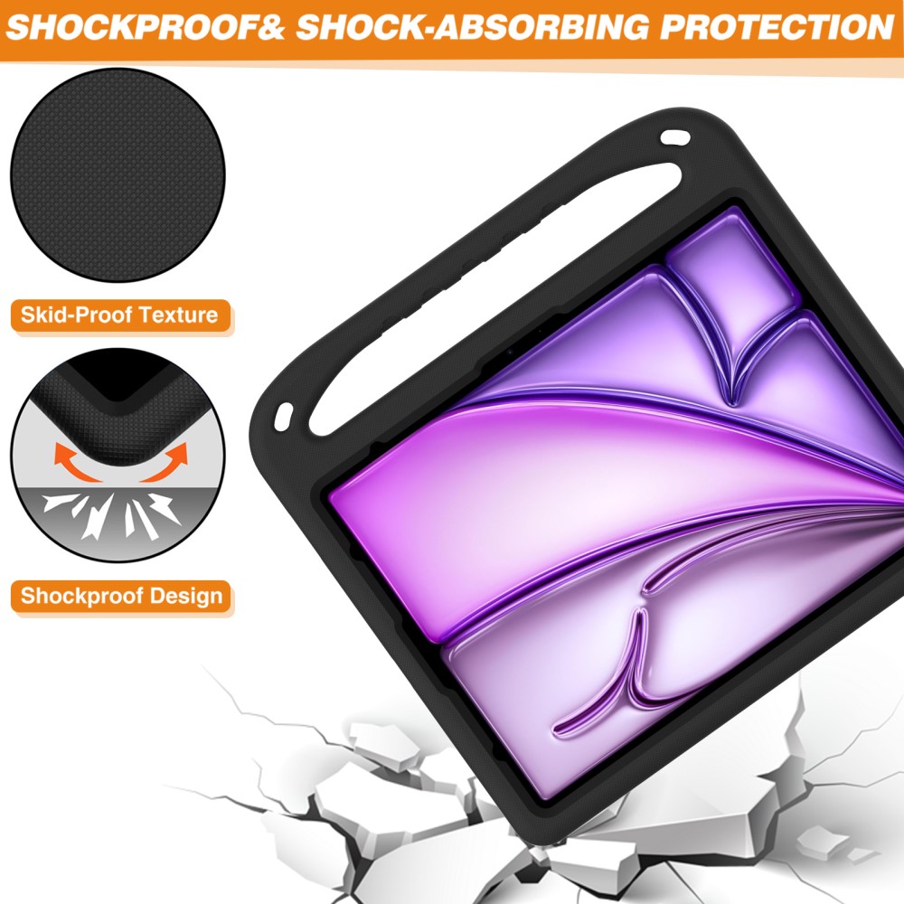  iPad Pro 13 2025/2024/Air 13 2025/2024 Skal EVA Kickstand Svart