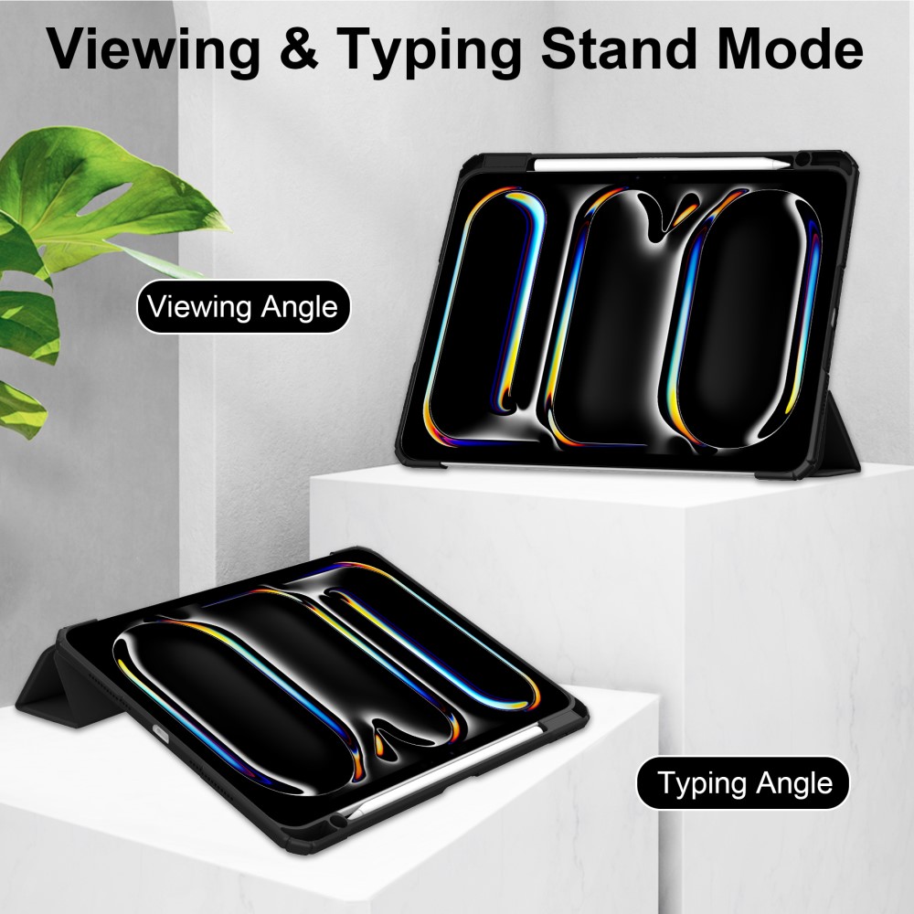  iPad Pro 11 2025/2024 Fodral Hybrid Med Pennhållare Svart