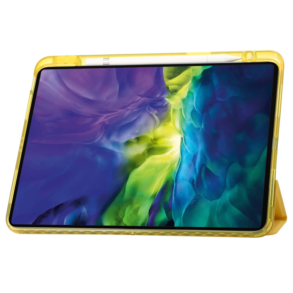  iPad Pro 11 2025/2024 Fodral Tri-Fold Pennhållare Hybrid Gul