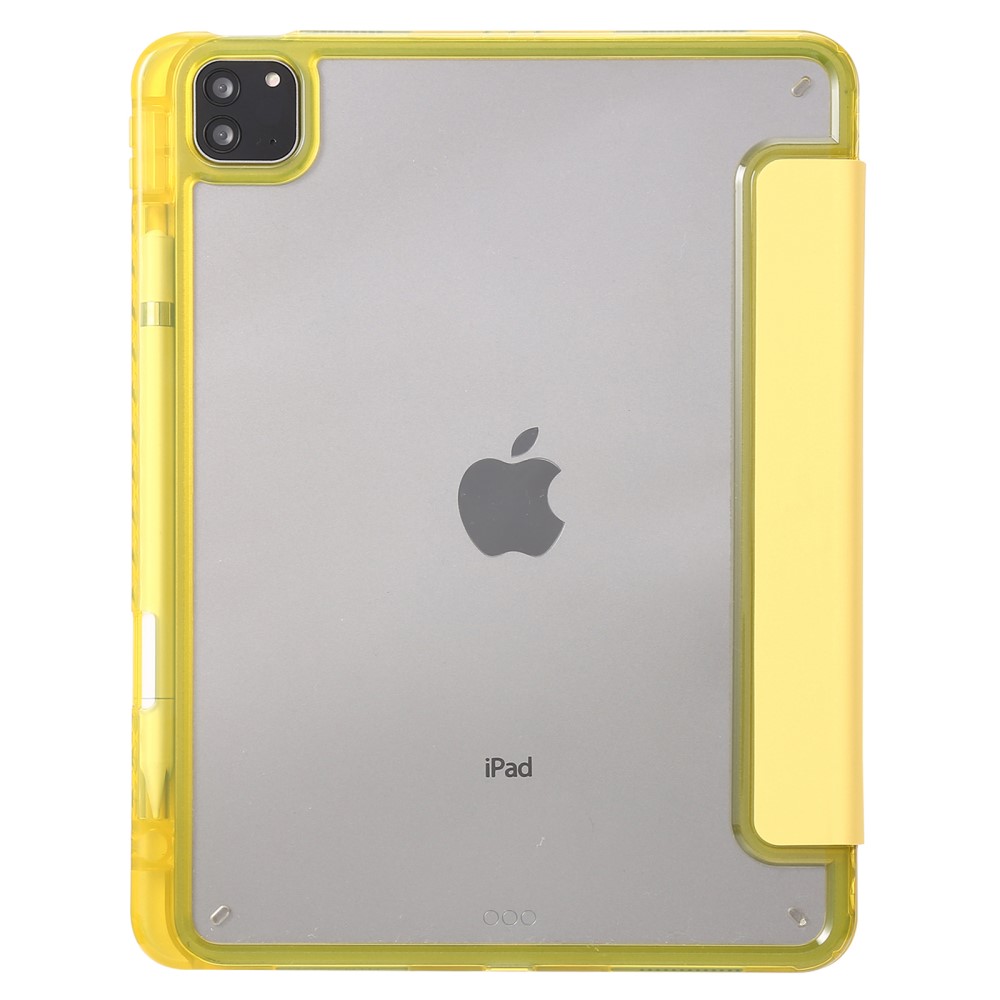  iPad Pro 11 2025/2024 Fodral Tri-Fold Pennhållare Hybrid Gul