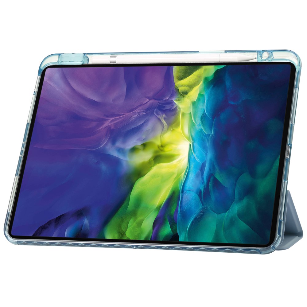  iPad Pro 11 2025/2024 Fodral Tri-Fold Pennhållare Hybrid Blå