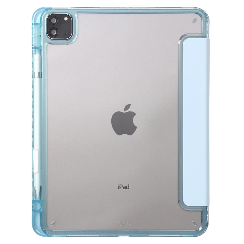  iPad Pro 11 2025/2024 Fodral Tri-Fold Pennhållare Hybrid Blå