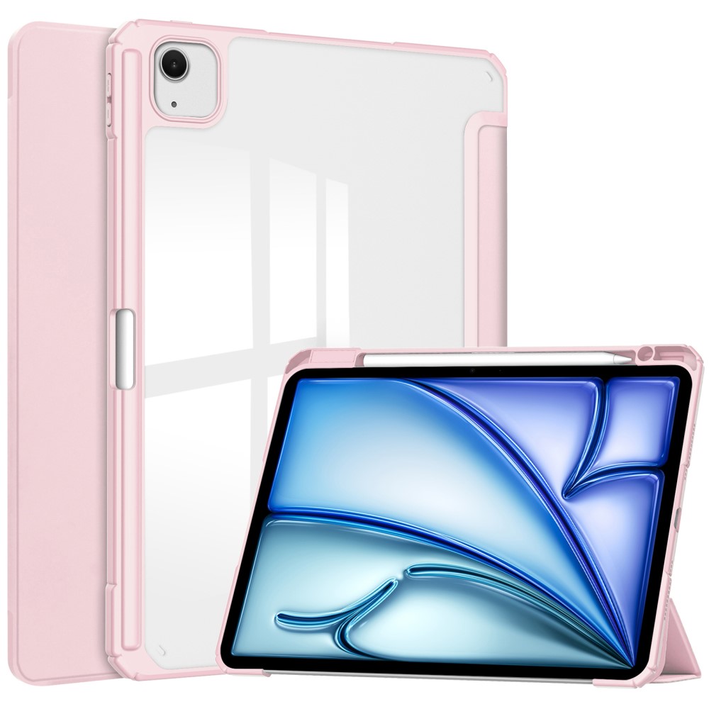  iPad Air 13 2026-2024 Fodral Hybrid Med Pennhållare Rosa