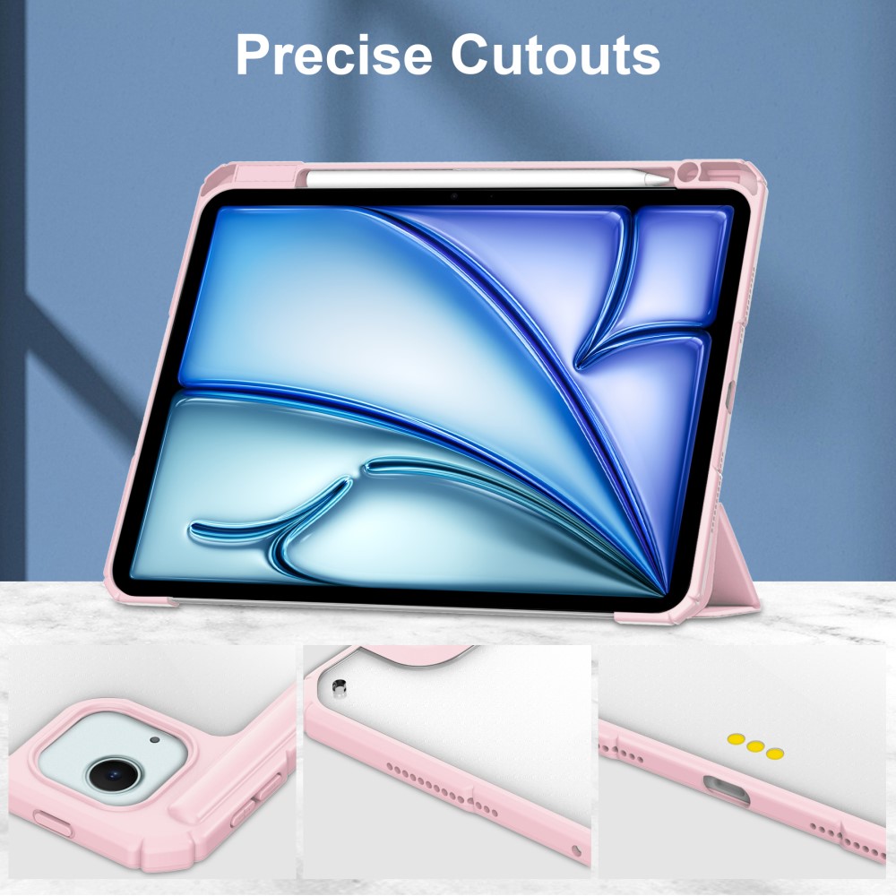  iPad Air 13 2026-2024 Fodral Hybrid Med Pennhållare Rosa