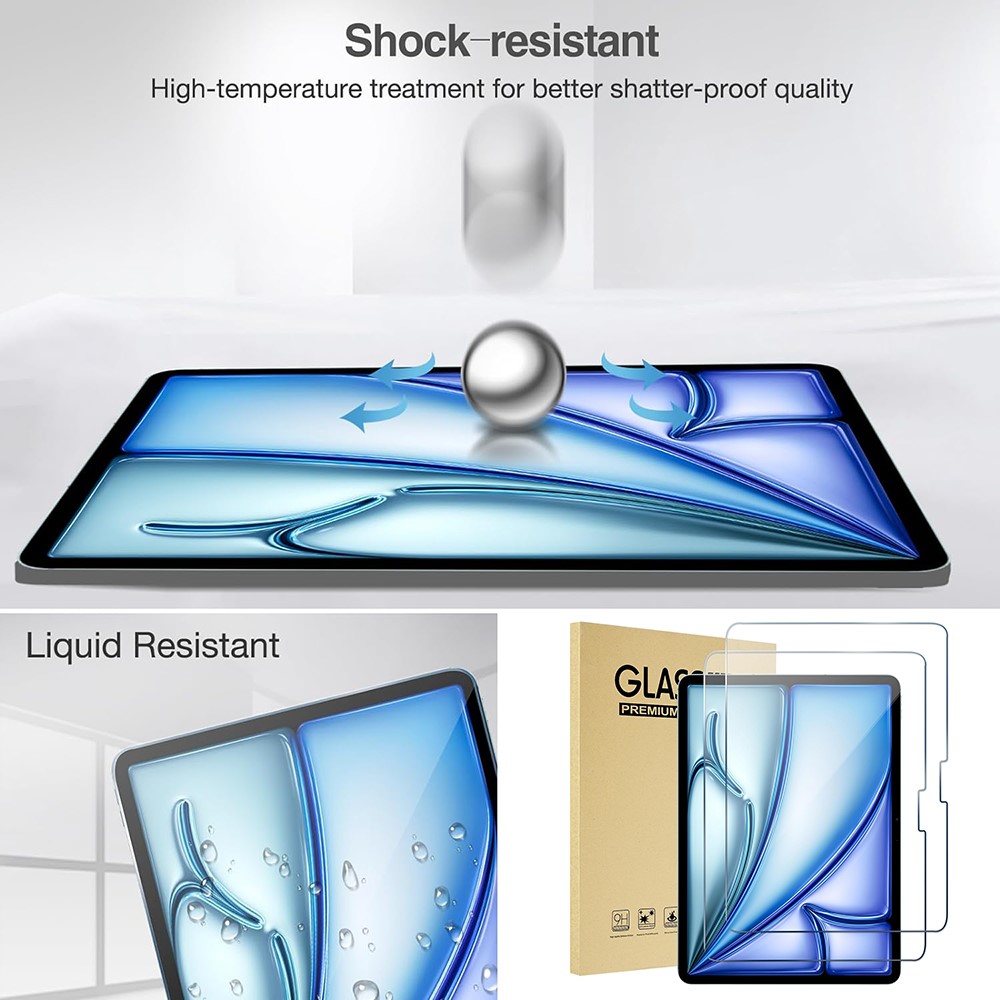  iPad Air 13 2026-2024 2-PACK Skärmskydd Härdat Glas