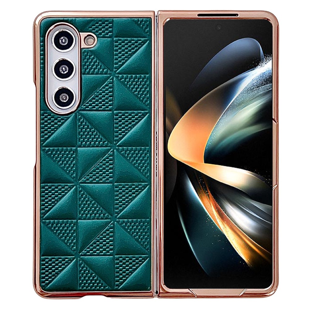  Galaxy Z Fold 6 Skal Läder Mörk Grön