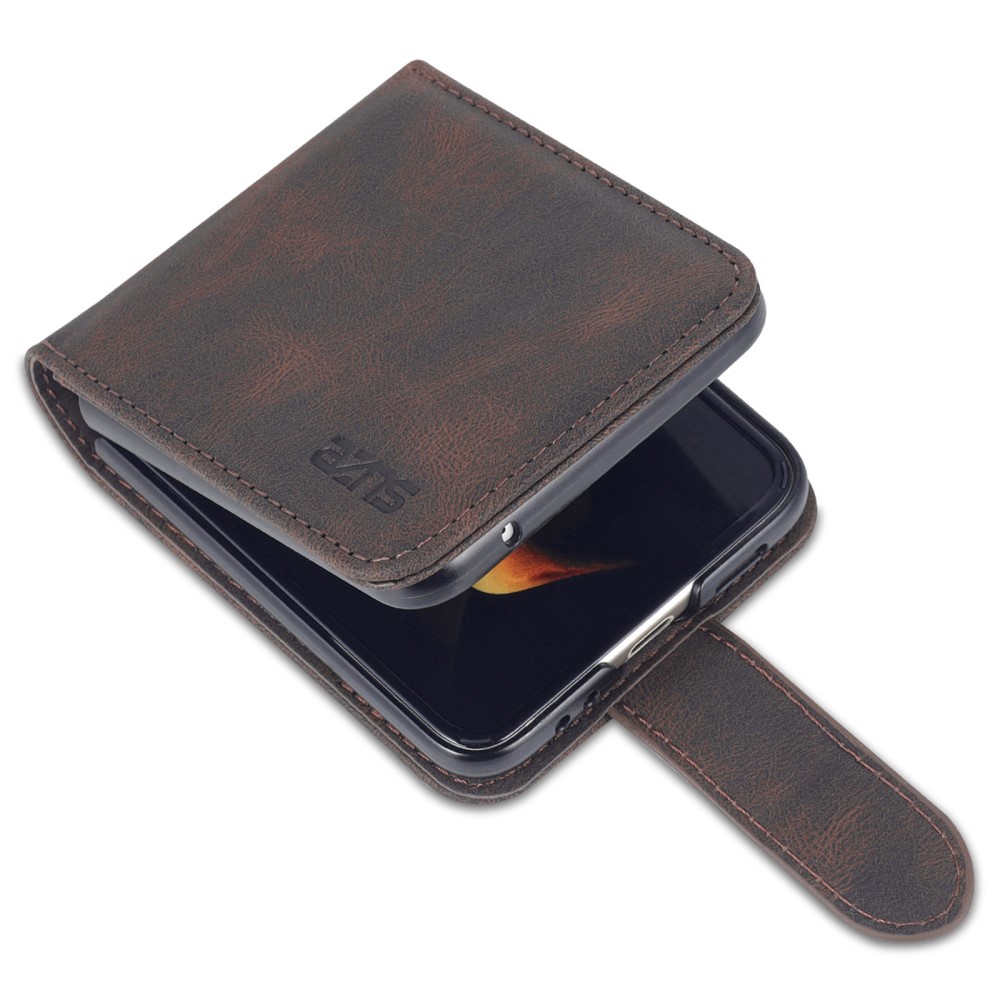 AZNS AZNS Galaxy Z Flip 6 / 7 FE Fodral Läder Brun
