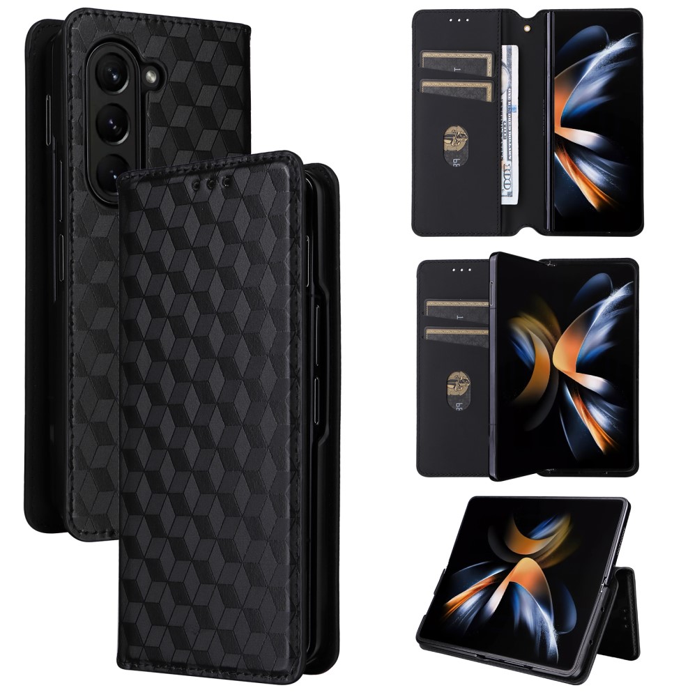  Galaxy Z Fold 6 Fodral Läder Svart
