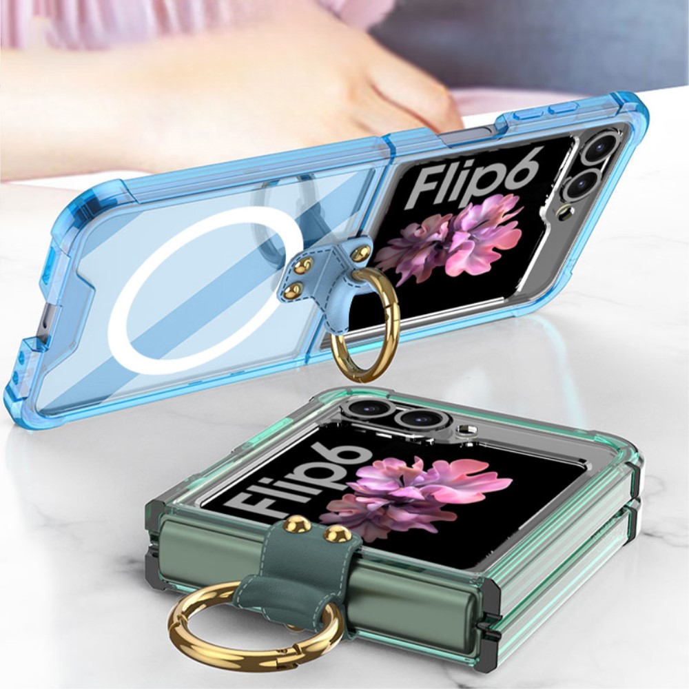 GKK GKK Galaxy Z Flip 6 / 7 FE Skal Med Ringhållare MagSafe Tonad Svart
