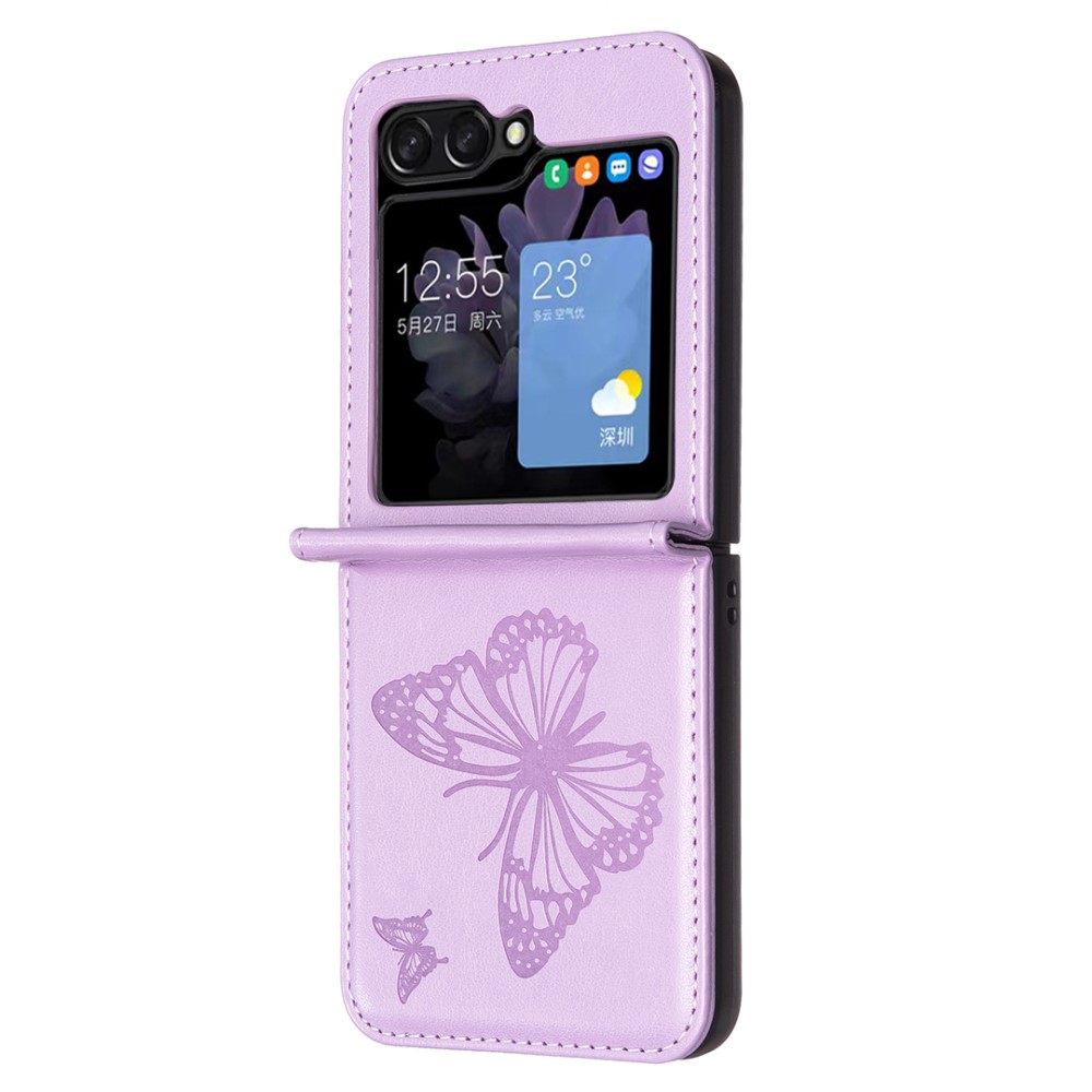  Galaxy Z Flip 6 / 7 FE Skal Fjäril Textur Lila