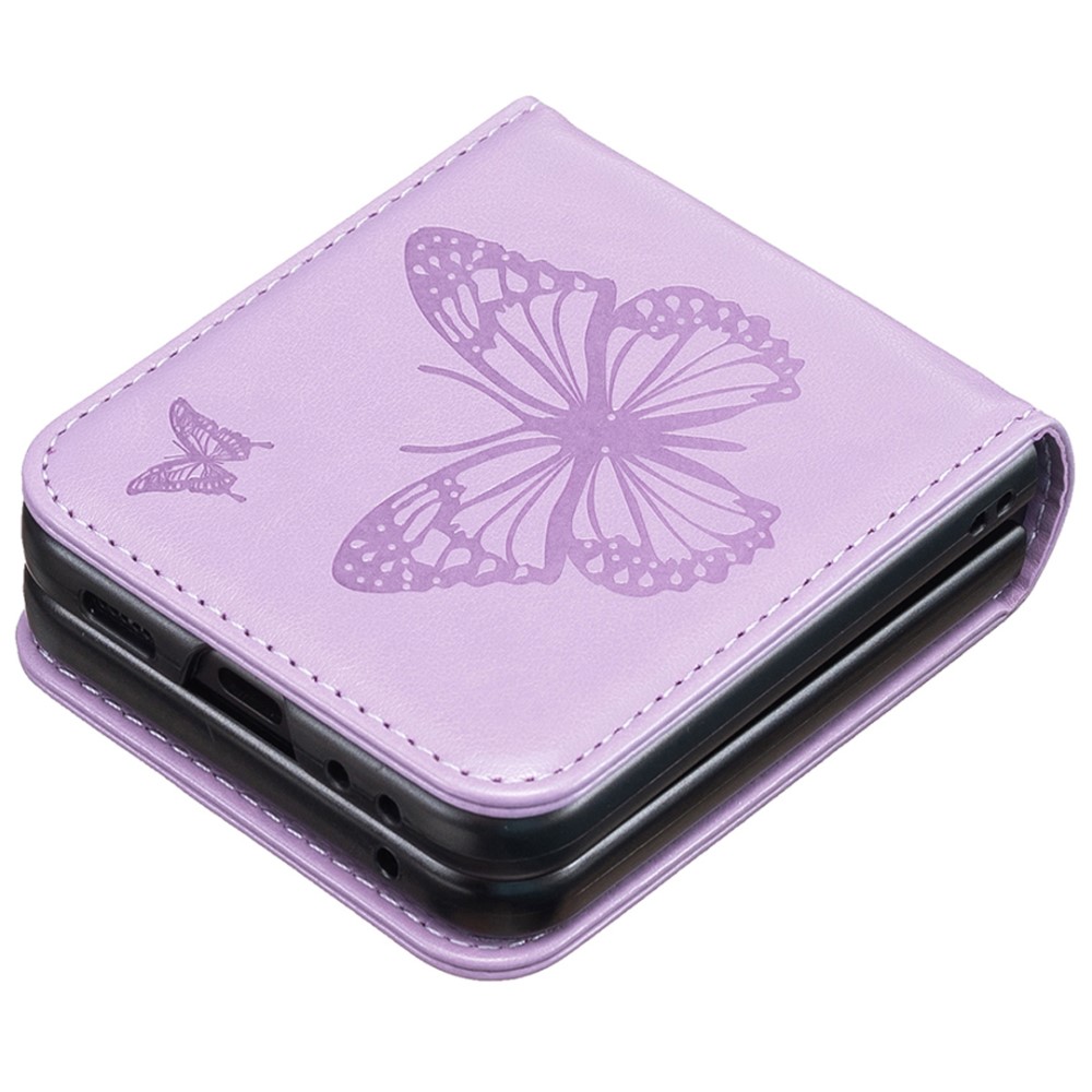  Galaxy Z Flip 6 / 7 FE Skal Fjäril Textur Lila