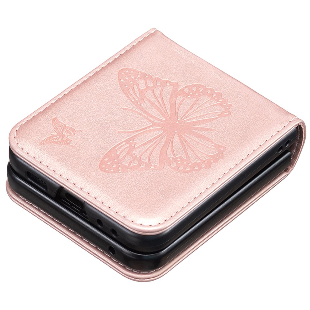  Galaxy Z Flip 6 / 7 FE Skal Fjäril Textur Rosa