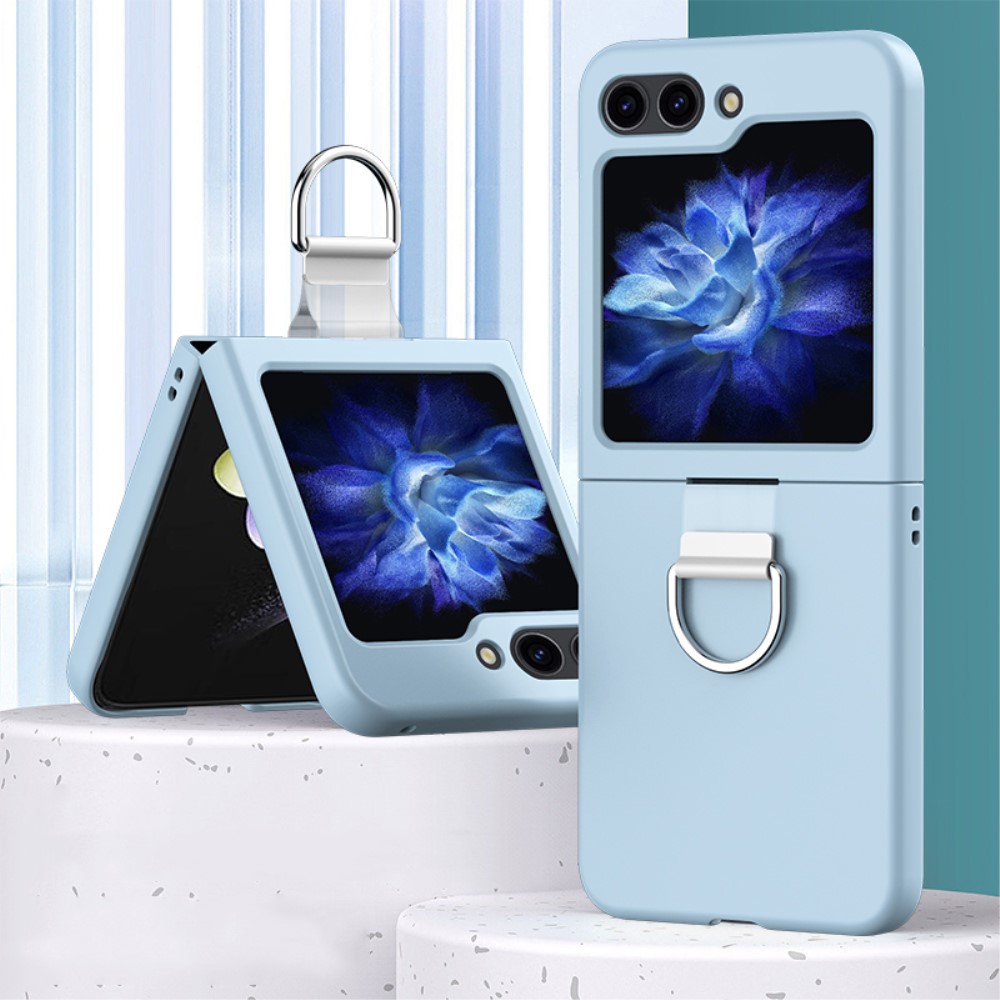  Galaxy Z Flip 6 / 7 FE Skal Skin Touch Ringhållare Ljus Blå