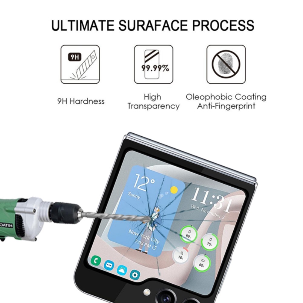  Galaxy Z Flip 6 / 7 FE Skärmskydd Härdat Glas