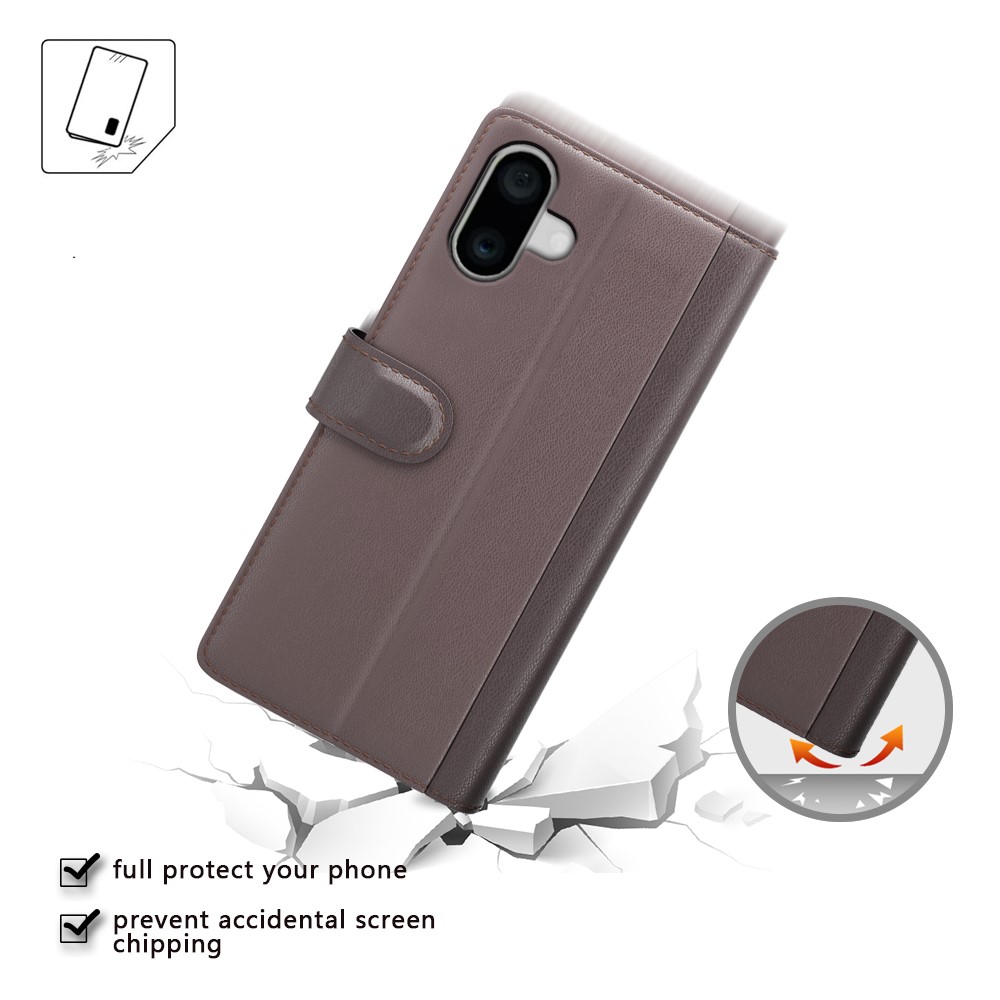  iPhone 16 Fodral Premium Äkta Läder Brun
