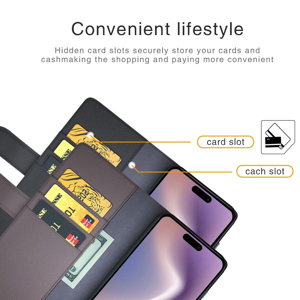  iPhone 16 Fodral Premium Äkta Läder Brun