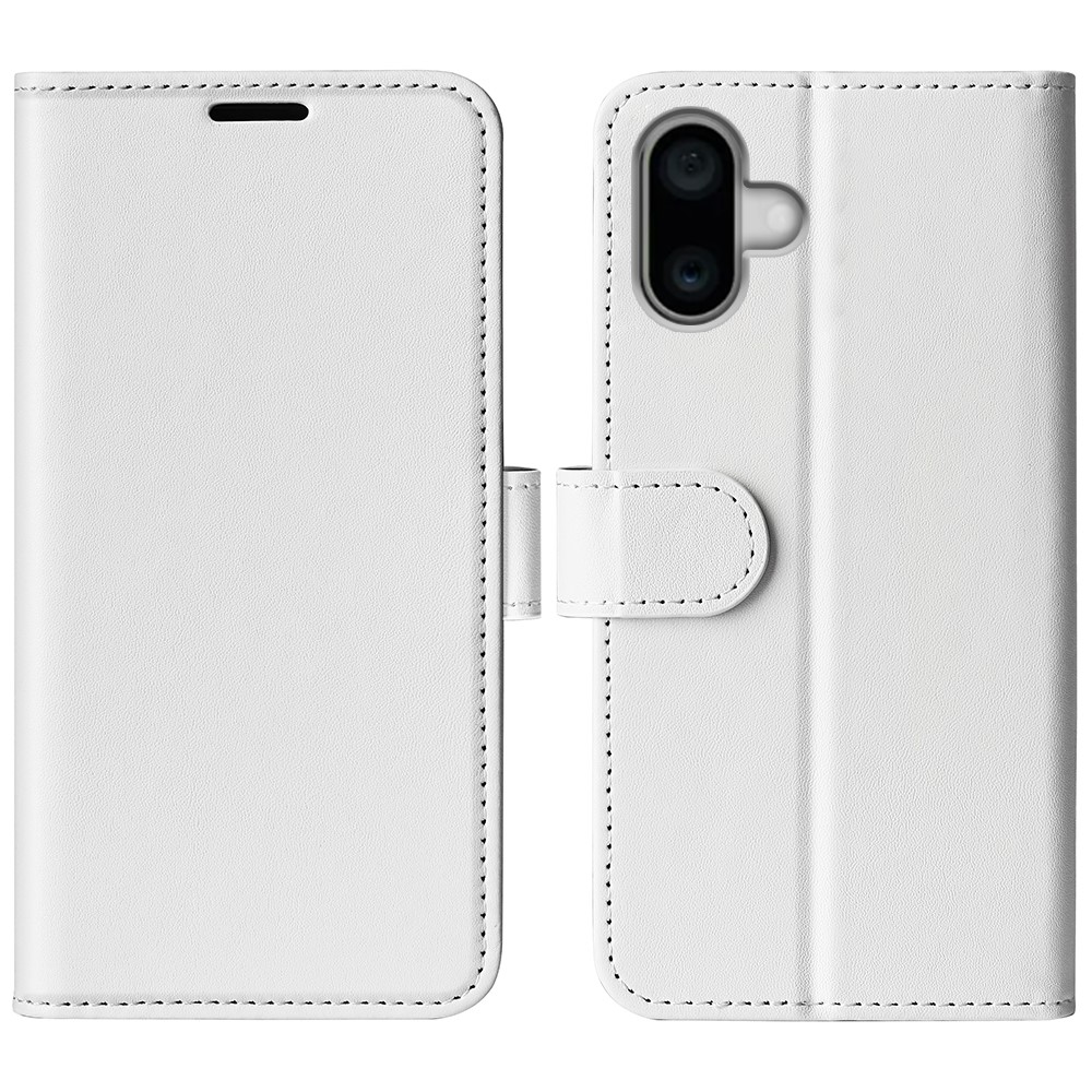  iPhone 16 Fodral Läder Crazy Horse Vit