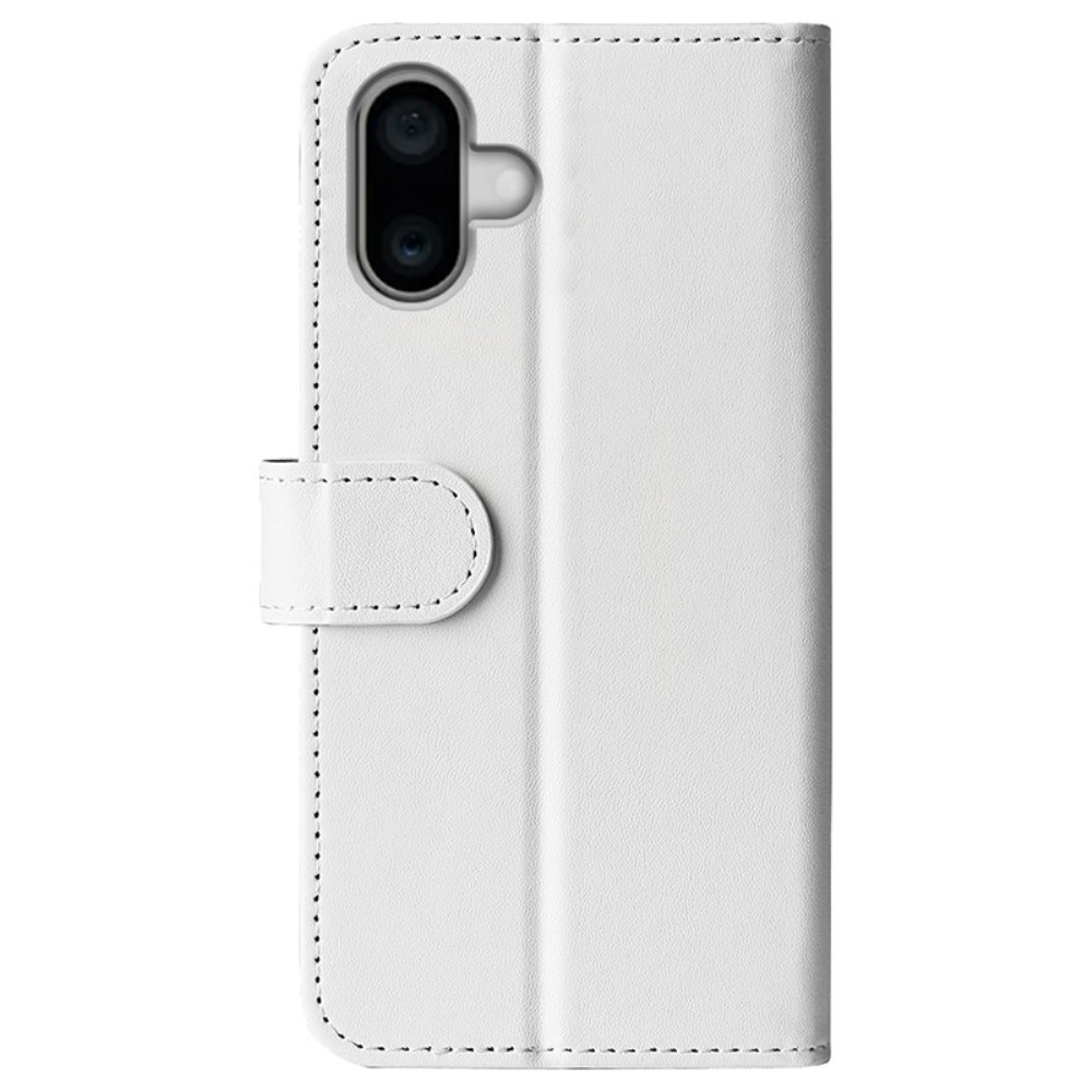  iPhone 16 Fodral Läder Crazy Horse Vit