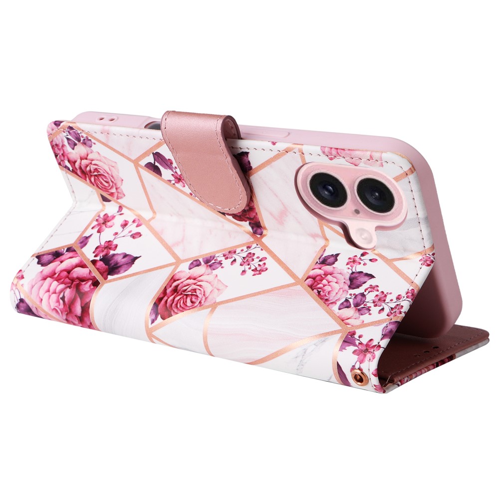  iPhone 16 Fodral Tryck Med Marmor Rosa