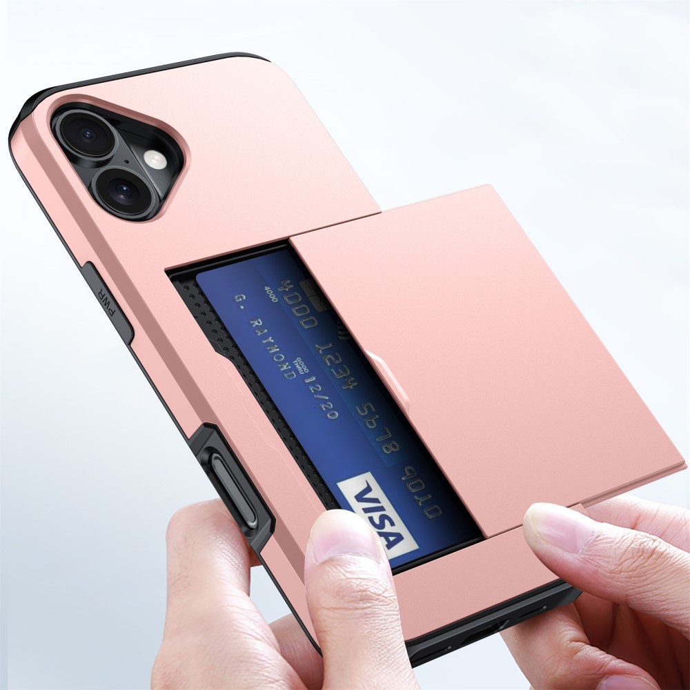  iPhone 16 Skal Hybrid Med Kortfack Guld