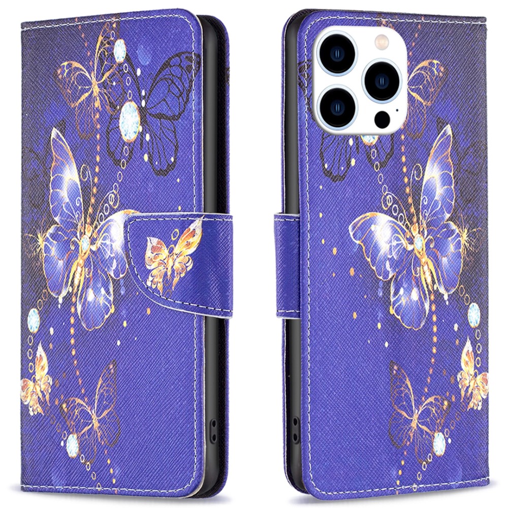  iPhone 16 Pro Fodral Med Fjärilar Blå