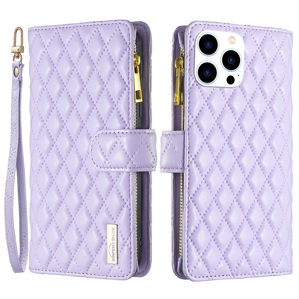  iPhone 16 Pro Fodral Diamond Multifunktionell Lila