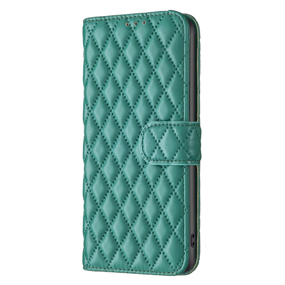 iPhone 16 Pro Fodral Diamond Läder Grön