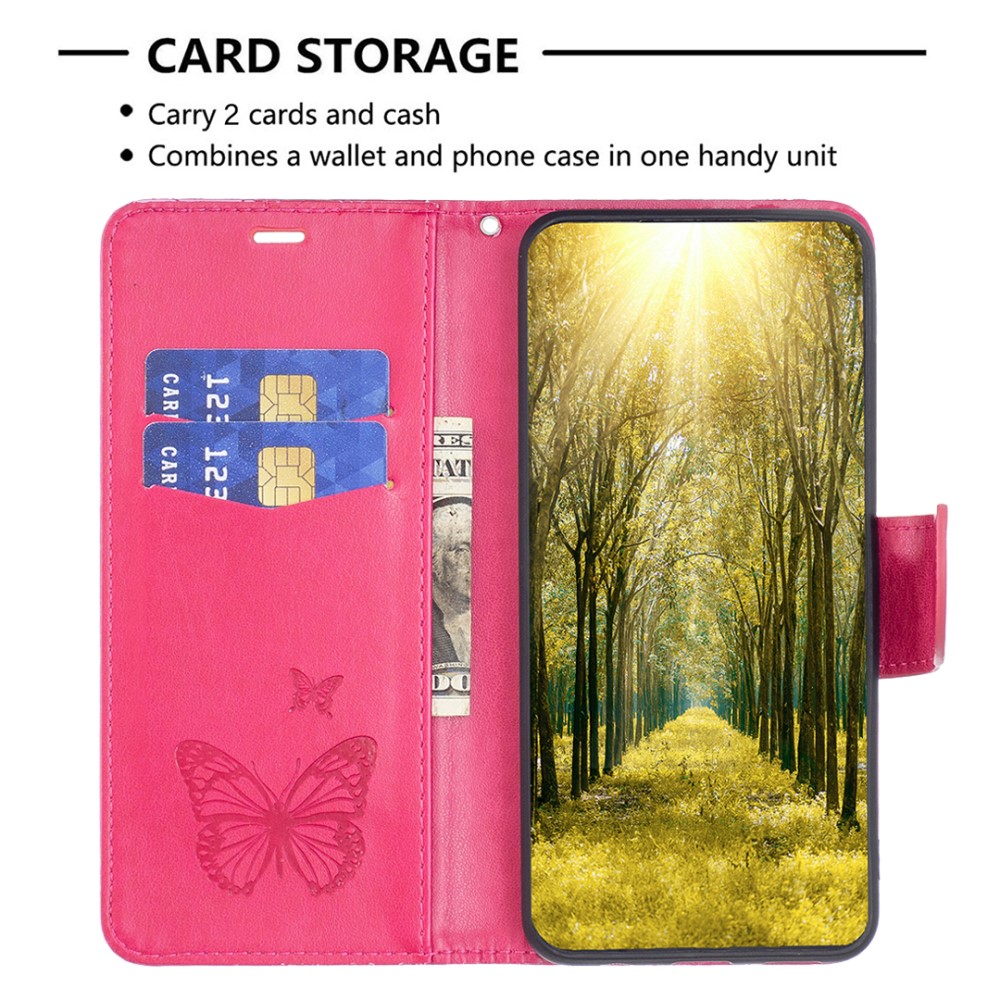  iPhone 16 Pro Fodral Med Tryckta Fjärilar Rosa