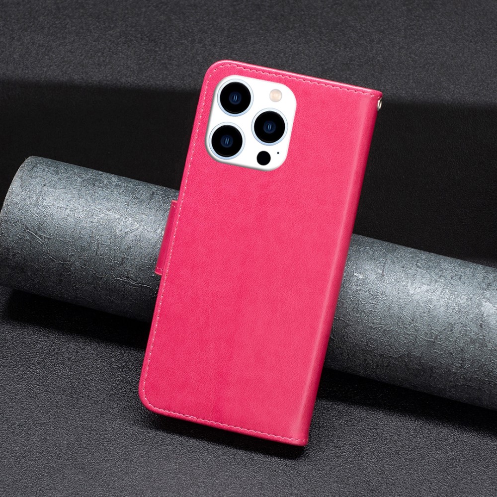  iPhone 16 Pro Fodral Med Tryckta Fjärilar Rosa