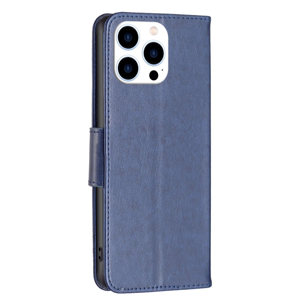  iPhone 16 Pro Fodral Med Tryckta Fjärilar Blå